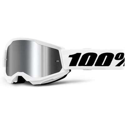 Junior motocross szemüveg 100% Strata 2 Junior Mirror, páramentes bevonat, kétrétegű habszivacs, csúszásgátló pánt Fehér, ezüst plexi Junior motocross szemüveg 100% Strata 2 Junior Mirror, páramentes bevonat, kétrétegű habszivacs, csúszásgátló pánt Fehér, ezüst plexi