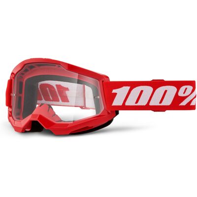 Gyerek motocross szemüveg 100% Strata 2 Youth piros, átlátszó plexi Gyerek motocross szemüveg 100% Strata 2 Youth piros, átlátszó plexi