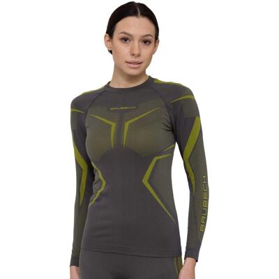 Női hosszú ujjú felső Brubeck Dry LS1736W, kétrétegű anyag, kiváló hőszabályozás, optimális izzadságelvezetés Szürke/Lime S Női hosszú ujjú felső Brubeck Dry LS1736W, kétrétegű anyag, kiváló hőszabályozás, optimális izzadságelvezetés Szürke/Lime S
