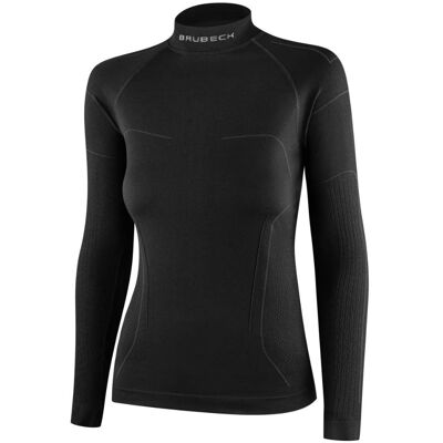 Női thermo motoros felső Brubeck Cooler LS1657W, kétrétegű kialakítás, varrásmentes kialakítás, kiváló nedvességelvezetés fekete L Női thermo motoros felső Brubeck Cooler LS1657W, kétrétegű kialakítás, varrásmentes kialakítás, kiváló nedvességelvezetés fekete L