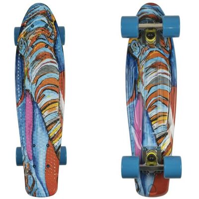 Műanyag gördeszka ArtFish Elephant 22" ezüst-kék Műanyag gördeszka ArtFish Elephant 22" ezüst-kék