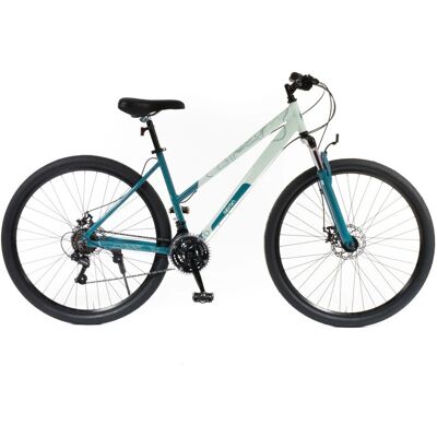 Női cross kerékpár Olpran Columba 28" - 2026, Shimano váltó, teleszkópos villa, maximális kényelem 18" (160-175 cm) menta/petrolkék Női cross kerékpár Olpran Columba 28" - 2026, Shimano váltó, teleszkópos villa, maximális kényelem 18" (160-175 cm) menta/petrolkék