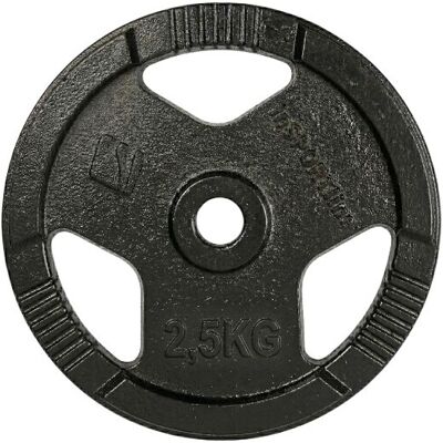 Öntöttvas súlytárcsa inSPORTline Hamerton Black 2,5 kg 30 mm, kopásgátló bevonat, praktikus fogantyú, hosszú élettartam Öntöttvas súlytárcsa inSPORTline Hamerton Black 2,5 kg 30 mm, kopásgátló bevonat, praktikus fogantyú, hosszú élettartam