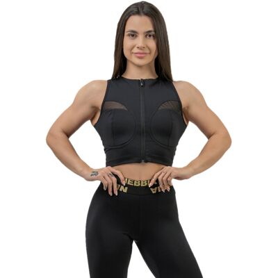 Női kompressziós crop top Nebbia INTENSE Mesh 842 fekete M Női kompressziós crop top Nebbia INTENSE Mesh 842 fekete M