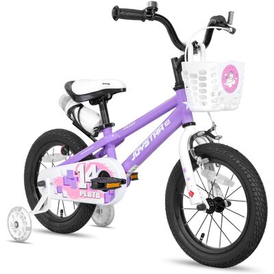 Gyermekkerékpár Joystar Pluto 12", 82-105 cm, könnyen kezelhető fékek, strapabíró acélváz, zárt láncvédő, állítható nyeregmagasság lila Gyermekkerékpár Joystar Pluto 12", 82-105 cm, könnyen kezelhető fékek, strapabíró acélváz, zárt láncvédő, állítható nyeregmagasság lila