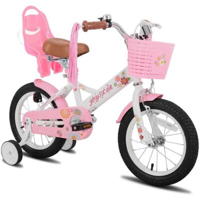 Gyermekkerékpár Joystar Little Daisy 12", 82-105 cm, állítható nyereg és kormány, kormánykosár, babaülés, csengő, felfújható gumiabroncsok, kontrafék Gyermekkerékpár Joystar Little Daisy 12", 82-105 cm, állítható nyereg és kormány, kormánykosár, babaülés, csengő, felfújható gumiabroncsok, kontrafék