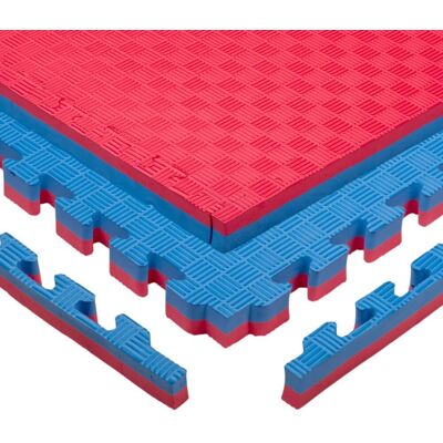 Puzzle tatami szőnyeg inSPORTline Malmeida 100x100x4 cm pirosas-kék, 5 csíkos minta Puzzle tatami szőnyeg inSPORTline Malmeida 100x100x4 cm pirosas-kék, 5 csíkos minta