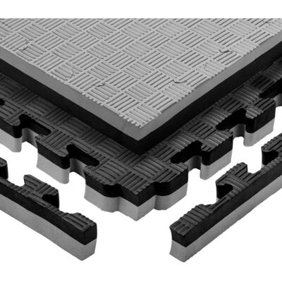 Puzzle tatami szőnyeg inSPORTline Malmeida 100x100x4 cm szürkés-fekete, 5 csíkos minta Puzzle tatami szőnyeg inSPORTline Malmeida 100x100x4 cm szürkés-fekete, 5 csíkos minta