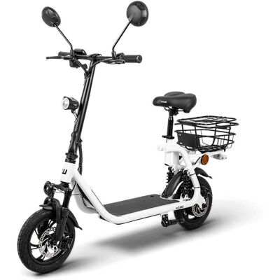 Elektromos roller W-TEC Billar III 500W 12", összecsukható kialakítás, 30 km-es hatótávolság, jóváhagyással rendelkező hátsó világítás fehér Elektromos roller W-TEC Billar III 500W 12", összecsukható kialakítás, 30 km-es hatótávolság, jóváhagyással rendelkező hátsó világítás fehér