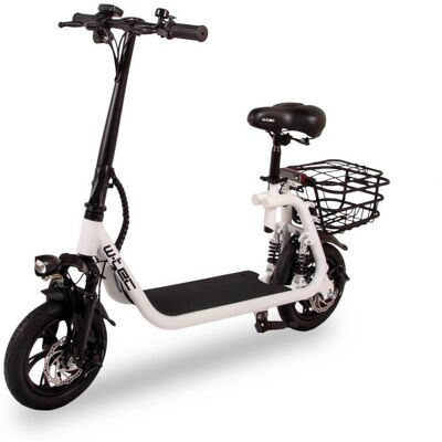 Elektromos roller W-TEC Billar III 500W 12", összecsukható kialakítás, 30 km-es hatótávolság, jóváhagyással rendelkező hátsó világítás fehér Elektromos roller W-TEC Billar III 500W 12", összecsukható kialakítás, 30 km-es hatótávolság, jóváhagyással rendelkező hátsó világítás fehér