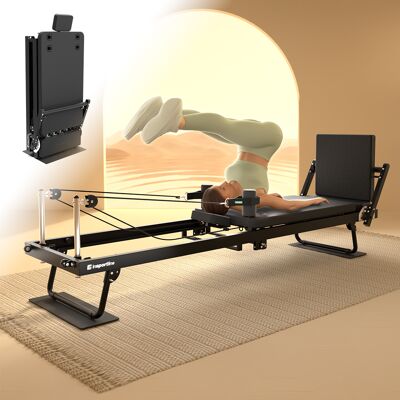 Reformer pilates inSPORTline Auraler, kettős ellenállási rendszer, összecsukható acélszerkezet, görgők a könnyű kezeléshez Reformer pilates inSPORTline Auraler, kettős ellenállási rendszer, összecsukható acélszerkezet, görgők a könnyű kezeléshez