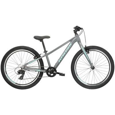 Junior lányka kerékpár Kross LEA JR 2.0 24" - modell 2022 12" (125-145 cm) szürke/türkiz Junior lányka kerékpár Kross LEA JR 2.0 24" - modell 2022 12" (125-145 cm) szürke/türkiz