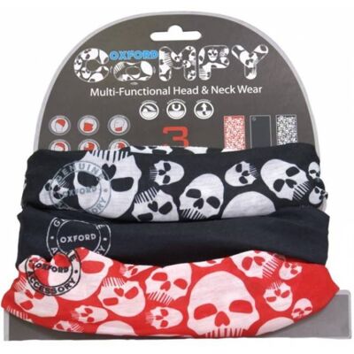 Univerzális multifunkciós kendő Oxford Comfy 3-pack koponyák Univerzális multifunkciós kendő Oxford Comfy 3-pack koponyák