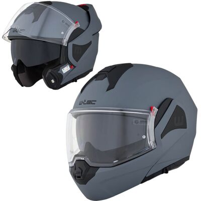 Felhajtható motoros bukósisak W-TEC Sabron P/J, Pinlock® 70 előkészítés, zárható szellőzőrendszer, fém reteszelő mechanizmus Nardo Szürke S (55-56) Felhajtható motoros bukósisak W-TEC Sabron P/J, Pinlock® 70 előkészítés, zárható szellőzőrendszer, fém reteszelő mechanizmus Nardo Szürke S (55-56)