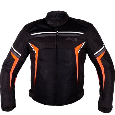 Motoros kabát BOS Laganas Fekete/Narancssárga 4XL Motoros kabát BOS Laganas Fekete/Narancssárga 4XL