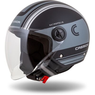 Moto Bukósisak Cassida Handy Metropolis Vision matt fekete/szürke/fényvisszaverő szürke XS (53-54) Moto Bukósisak Cassida Handy Metropolis Vision matt fekete/szürke/fényvisszaverő szürke XS (53-54)