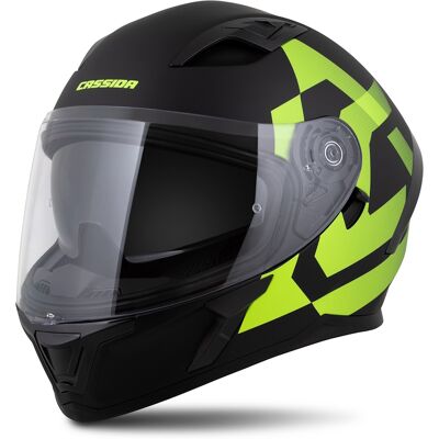Motoros bukósisak Cassida Orbit Grind fekete matt/fluor sárga, polikarbonát héj, napellenző, Pinlock 70 fólia előkészítés, szemüveghez alkalmas Motoros bukósisak Cassida Orbit Grind fekete matt/fluor sárga, polikarbonát héj, napellenző, Pinlock 70 fólia előkészítés, szemüveghez alkalmas