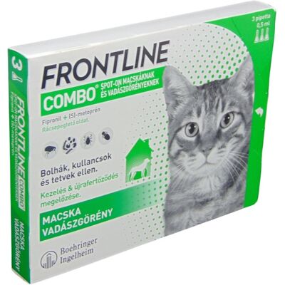 Frontline Combo rácsepegtető oldat macskáknak és vadászgörényeknek 3 pipetta Frontline Combo rácsepegtető oldat macskáknak és vadászgörényeknek 3 pipetta