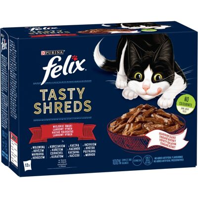 Felix Tasty Shreds házias válogatás szószban 12 x 80 g Felix Tasty Shreds házias válogatás szószban 12 x 80 g