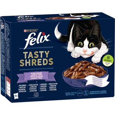 Felix Tasty Shreds vegyes válogatás szószban 12 x 80 g Felix Tasty Shreds vegyes válogatás szószban 12 x 80 g