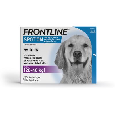 Frontline rácsepegtető oldat kutyáknak 3 db L-es pipetta Frontline rácsepegtető oldat kutyáknak 3 db L-es pipetta
