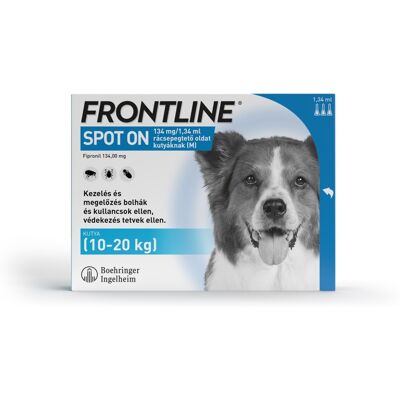 Frontline Fipronil Oldat kutyáknak 10-20kg - Bolha és kullancs elleni védelem Frontline Fipronil Oldat kutyáknak 10-20kg - Bolha és kullancs elleni védelem