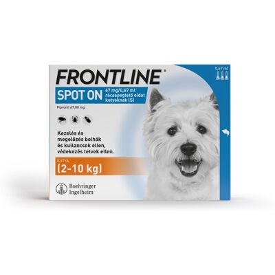 Frontline rácsepegtető oldat kutyáknak 3 db S-es pipetta Frontline rácsepegtető oldat kutyáknak 3 db S-es pipetta