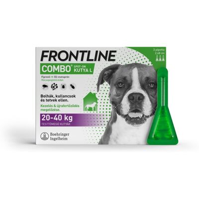 Frontline Combo rácsepegtető oldat kutyáknak 3 db L-es pipetta Frontline Combo rácsepegtető oldat kutyáknak 3 db L-es pipetta