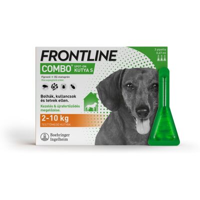 Frontline Combo rácsepegtető oldat kutyáknak 3 db S-es pipetta Frontline Combo rácsepegtető oldat kutyáknak 3 db S-es pipetta