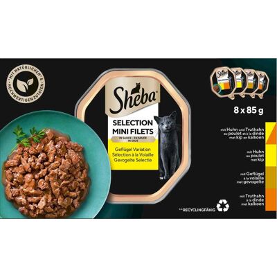 Sheba Selection Mini Filets nedves macskatáp szárnyas válogatás 8 x 85 g Sheba Selection Mini Filets nedves macskatáp szárnyas válogatás 8 x 85 g