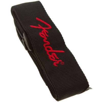 Fender 2" Black Poly Strap with Red Logo Fender 2" Black Poly Strap with Red Logo