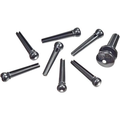 D'Addario Plastic Bridge Pins Ebony with Ivory Dot D'Addario Plastic Bridge Pins Ebony with Ivory Dot