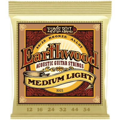 Ernie Ball 2003 Earthwood 80/20 Bronze Medium-Light Ernie Ball 2003 Earthwood 80/20 Bronze Medium-Light