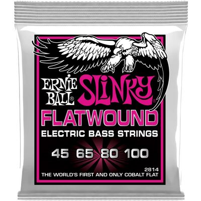 Ernie Ball 2814 Super Slinky Cobalt Flatwound Electric Bass 45-100 Ernie Ball 2814 Super Slinky Cobalt Flatwound Electric Bass 45-100