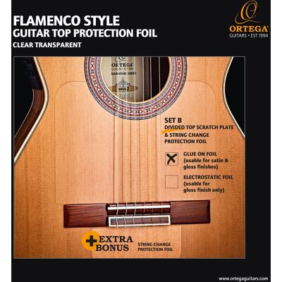 Ortega OPG-FLAM2 Flamenco Glued Divided Top Pickguard Ortega OPG-FLAM2 Flamenco Glued Divided Top Pickguard