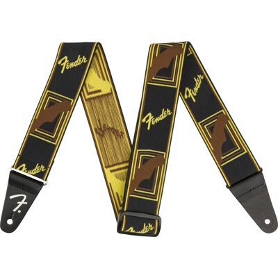 Fender Weighless Monogramm Strap Black/Yellow/Brown Fender Weighless Monogramm Strap Black/Yellow/Brown