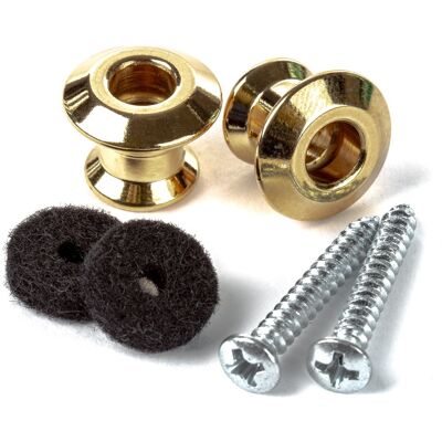 Dunlop Straplok Dual Design Strap Button Set Gold Dunlop Straplok Dual Design Strap Button Set Gold