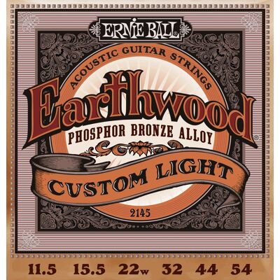 Ernie Ball 2145 Earthwood Phosphor Bronze Strings Custom Light Ernie Ball 2145 Earthwood Phosphor Bronze Strings Custom Light