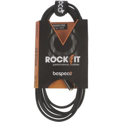 Bespeco ROCKIT Stereo Cable Jack 3,5 TRS M - Jack 3,5 TRS F 3 m Bespeco ROCKIT Stereo Cable Jack 3,5 TRS M - Jack 3,5 TRS F 3 m