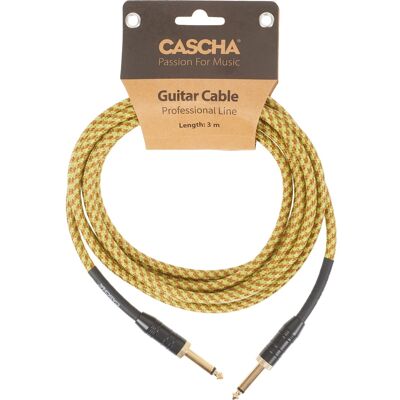 Cascha Professional Line Guitar Cable, Straight, Tweed Natural, 3 m Cascha Professional Line Guitar Cable, Straight, Tweed Natural, 3 m