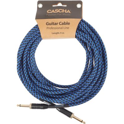 Cascha Professional Line Guitar Cable, Straight, Tweed Blue, 9 m Cascha Professional Line Guitar Cable, Straight, Tweed Blue, 9 m