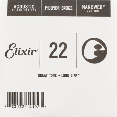 Elixir Nanoweb Phosphor Bronze Single .022" Elixir Nanoweb Phosphor Bronze Single .022"