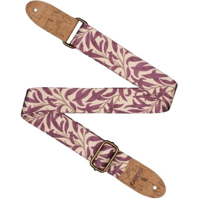 Cascha CUS-VC4 Ukulele Strap Vegan Cork Mauve Leaves Cascha CUS-VC4 Ukulele Strap Vegan Cork Mauve Leaves