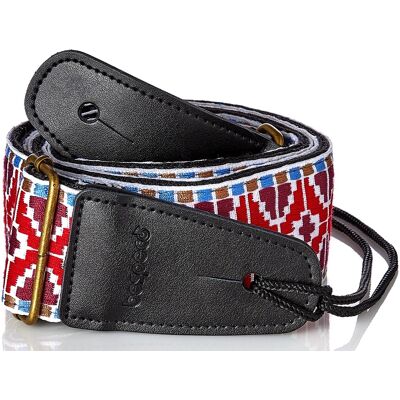 Bespeco Jacquard Strap Red Pattern Metal Buckle Bespeco Jacquard Strap Red Pattern Metal Buckle