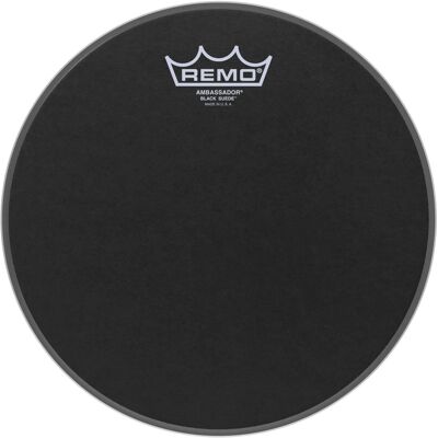 Remo 10" Ambassador Black Suede Remo 10" Ambassador Black Suede