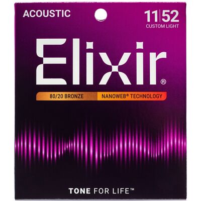 Elixir Nanoweb 80/20 Bronze Custom Light Elixir Nanoweb 80/20 Bronze Custom Light