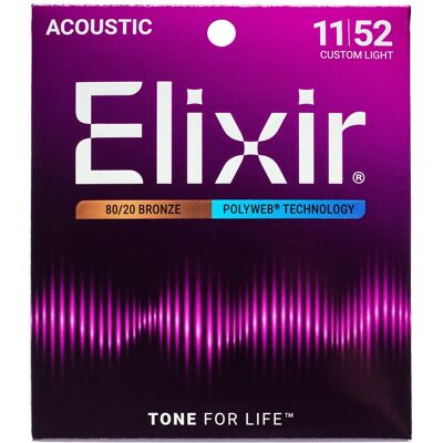 Elixir Polyweb 80/20 Bronze Custom Light Elixir Polyweb 80/20 Bronze Custom Light
