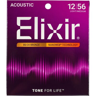 Elixir Nanoweb 80/20 Bronze Light-Medium Elixir Nanoweb 80/20 Bronze Light-Medium