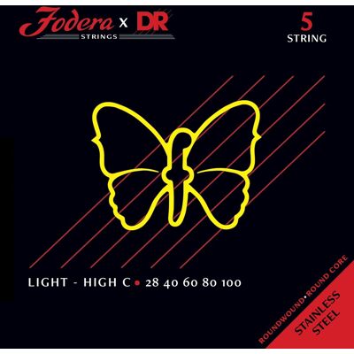 DR Strings Fodera Nickel 5 Light High C 28100 DR Strings Fodera Nickel 5 Light High C 28100