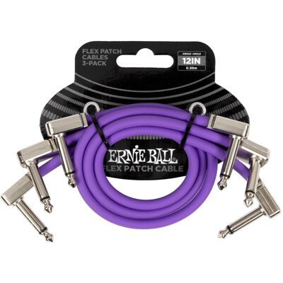 Ernie Ball Flex Patch Cable 12" Purple 3-Pack Ernie Ball Flex Patch Cable 12" Purple 3-Pack